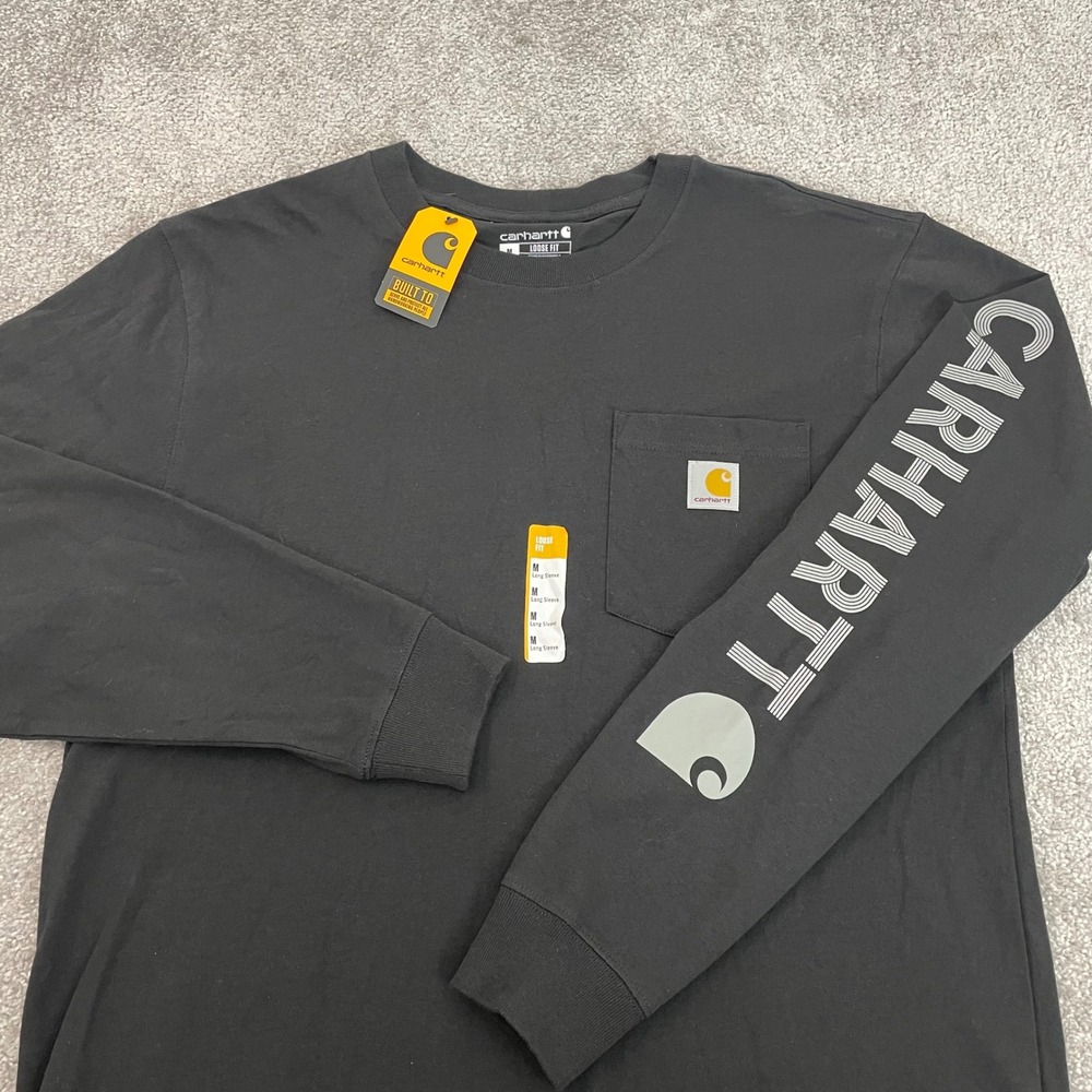 Carhartt T Shirt Mens Medium Loose Fit Heavyweight Pocket Sleeve Spell Out NWT